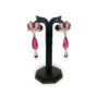 Silver-Toned Ruby Lotus Earring